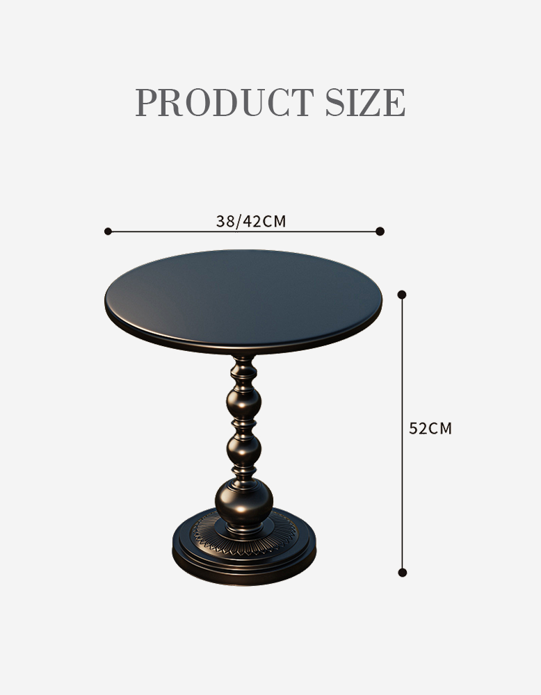 Percival Small Round Side Table, Black or White