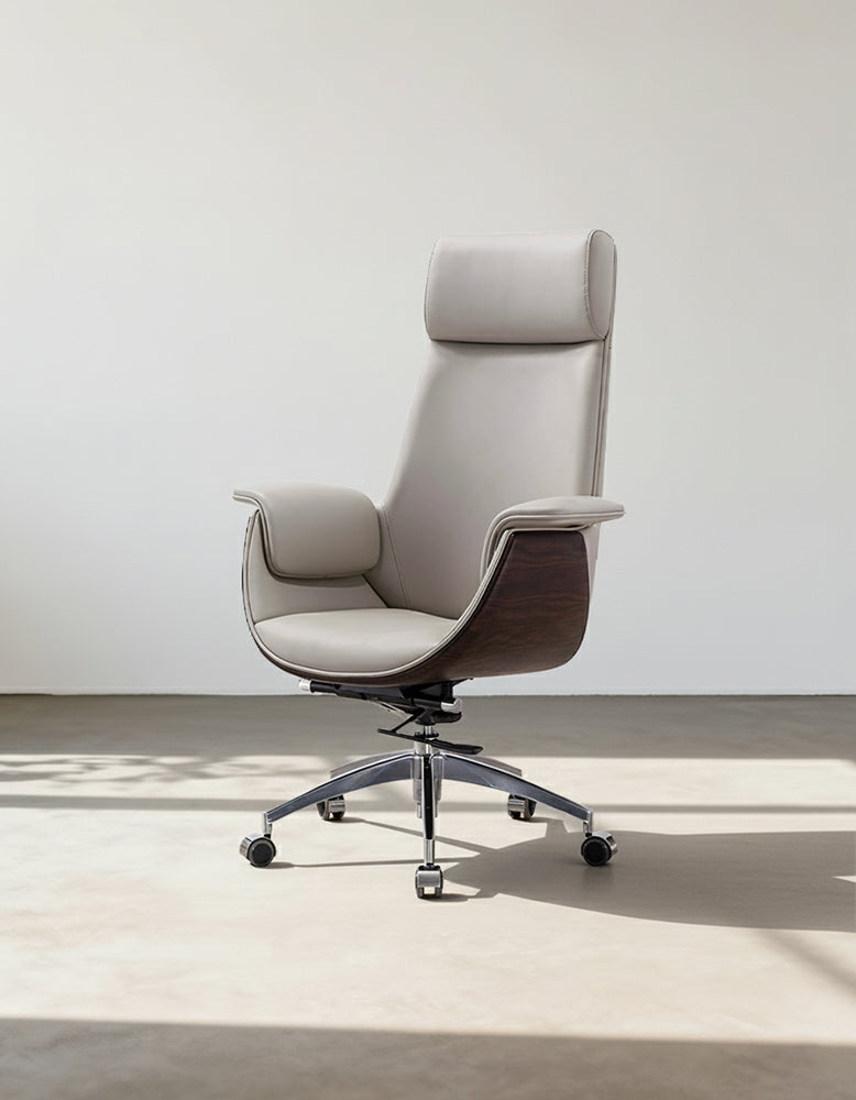 E43 Office Chair, High Back, Grey / Black