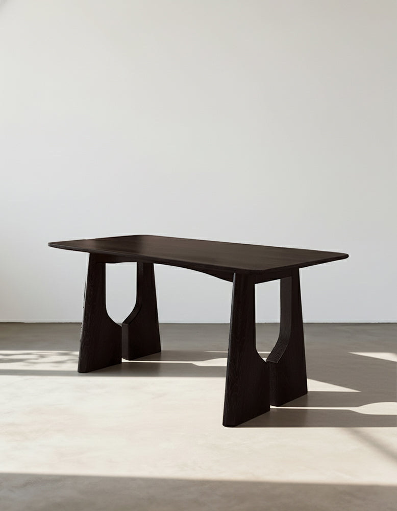 Allison Dining Table, Black, Solid Wood