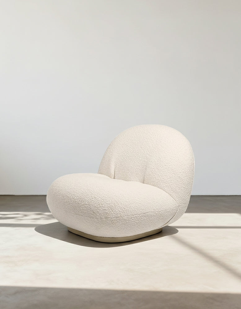 Classic Boucle Pacha Lounge Chair, Gold Base