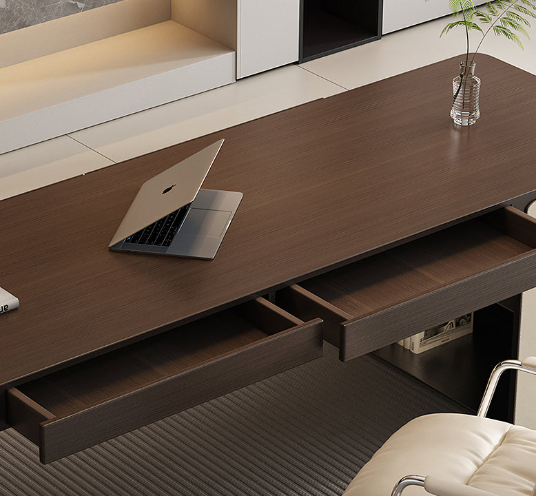 Torres Office Desk With Storage, Wood