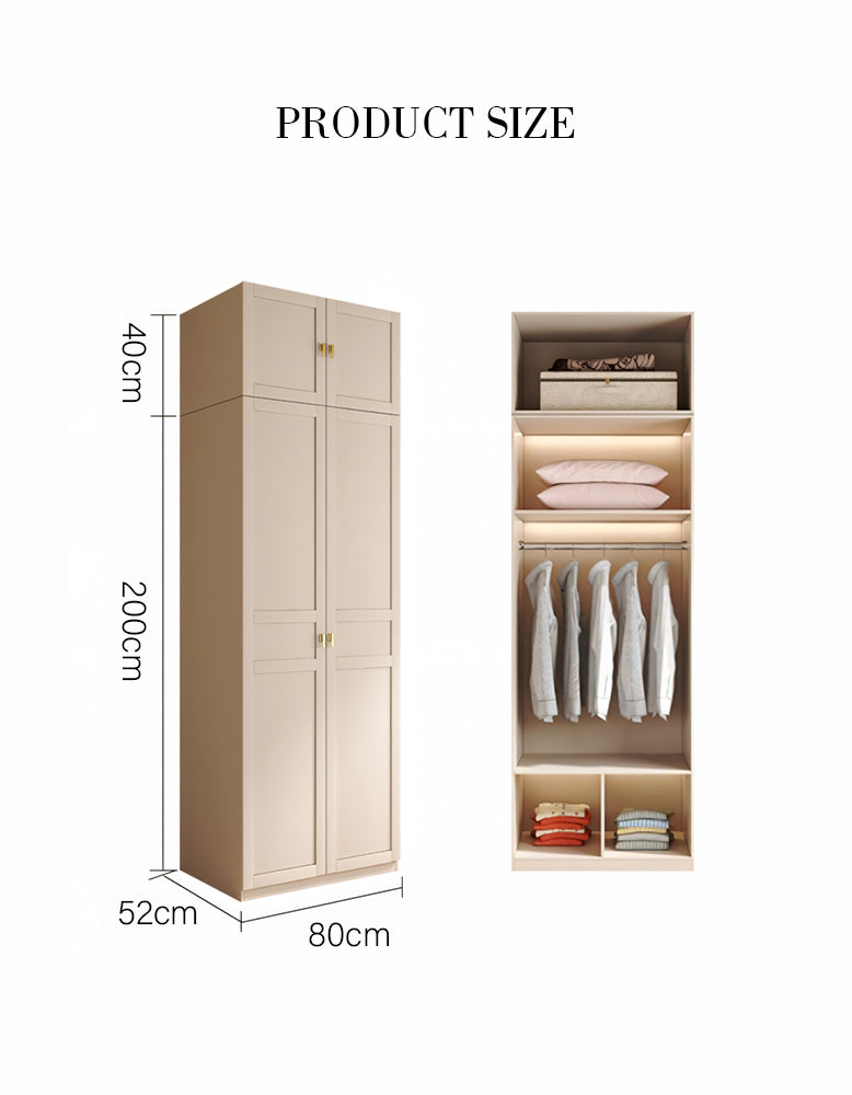 Andersson Tall Wooden Wardrobe, Cream