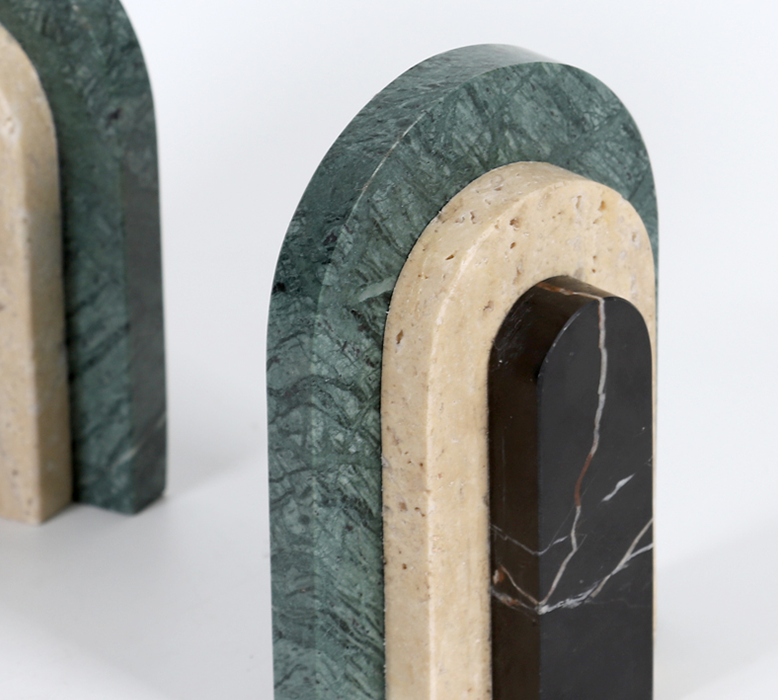 Alexis Stone Bookends, Marble