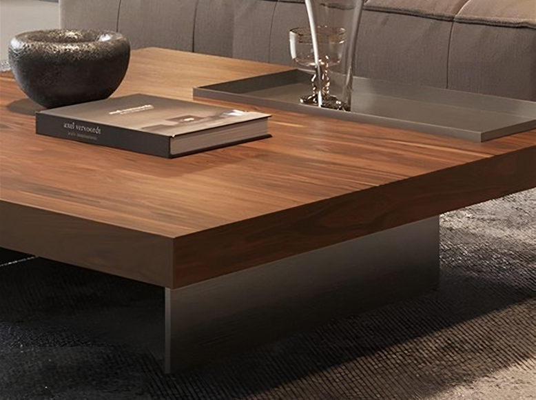 Alma Square Coffee Table, Solid Wood