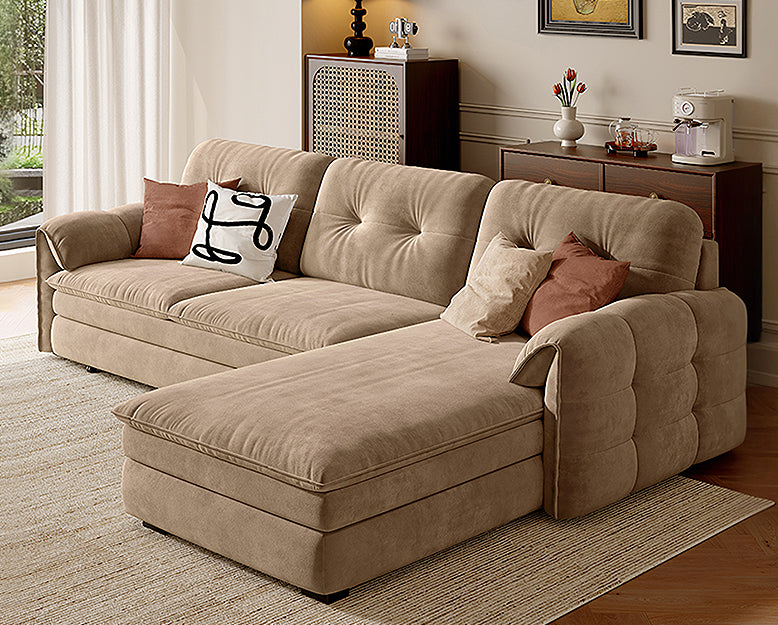 Albrecht Corner Sofa Bed With Storage, Suede More Colors
