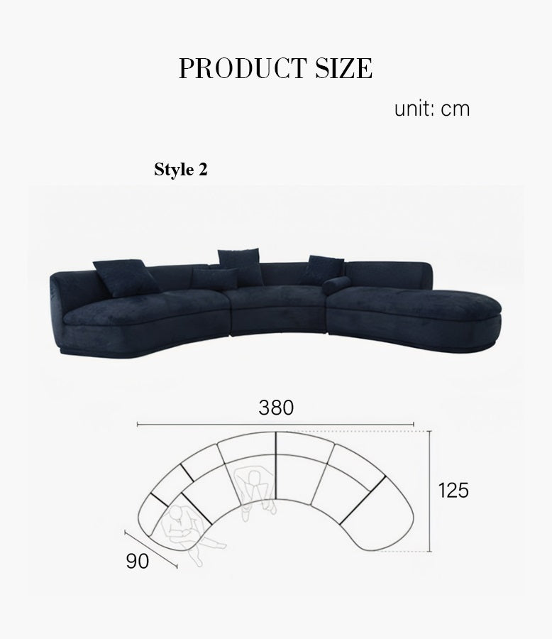 Nakamura Curved Sofa, C Shape Sofa