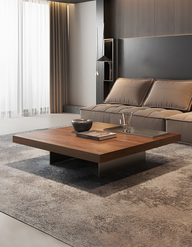 Alma Square Coffee Table, Solid Wood