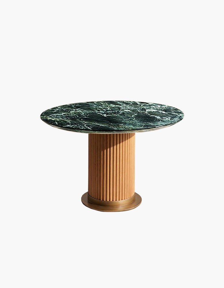 Murcell Oval Dining Table, Brazilian Green Marble