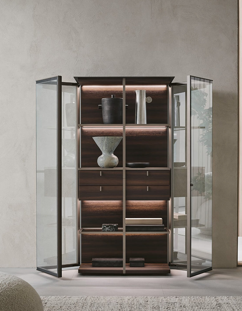 Galvez Akhtar Pahlavi Wine Storage With Glass Door, Display Cabinet