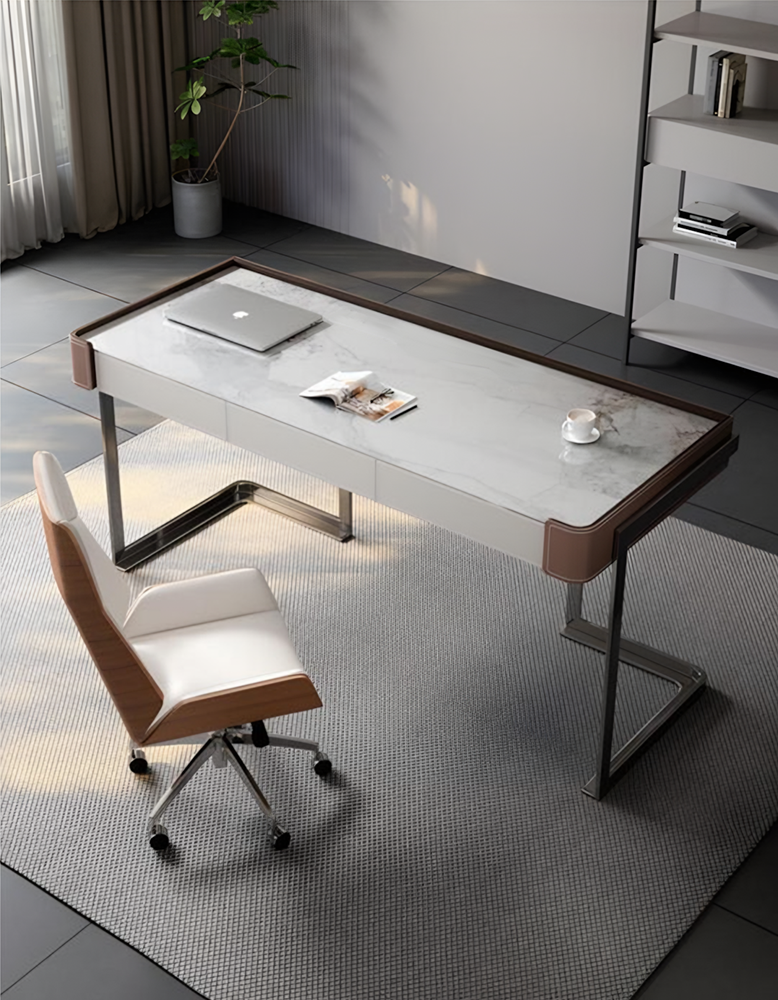 Hank Office Desk, Sintered Stone