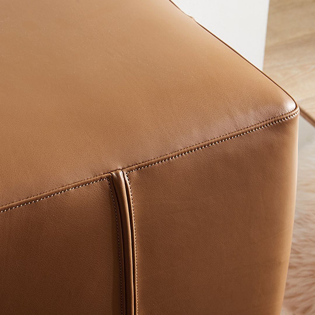 Rajiv Square Foot stool, Real Leather