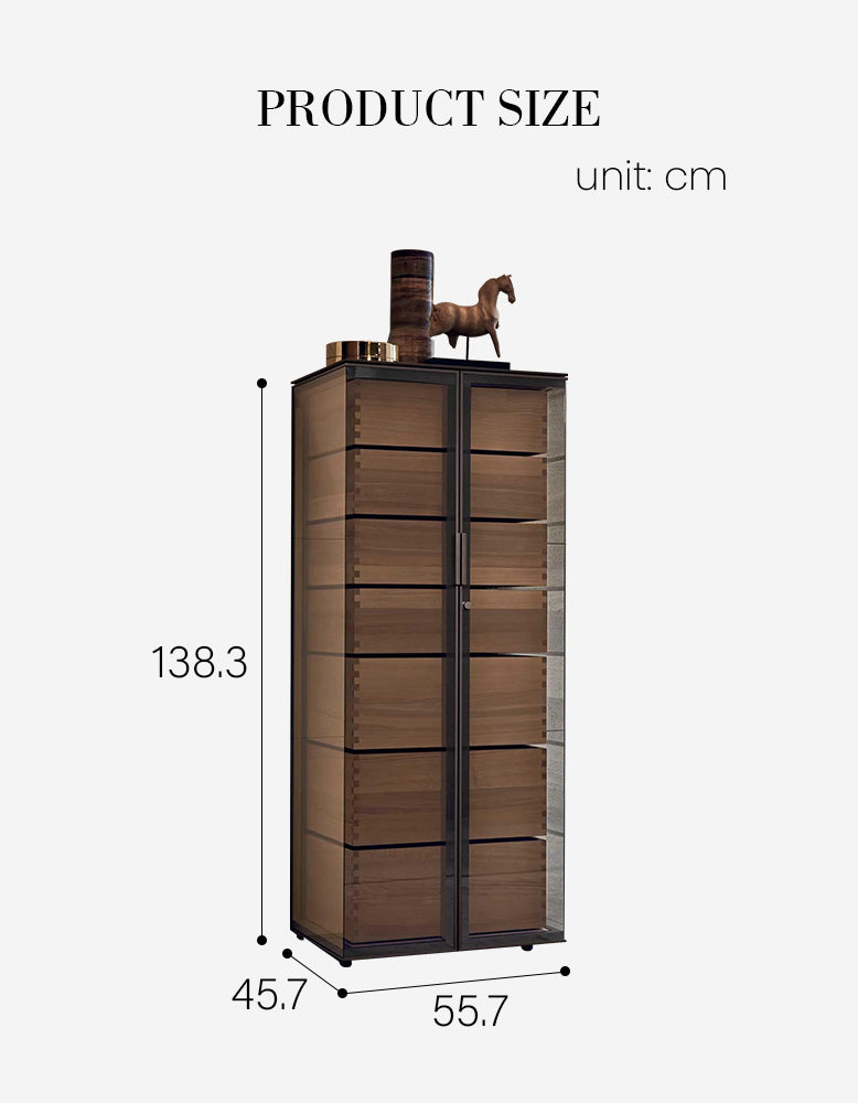 Galvez Akhtar Pahlavi Wine Storage With Glass Door, Display Cabinet