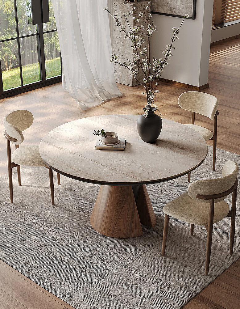 Becerra Foldable Round Dining Table, Wood