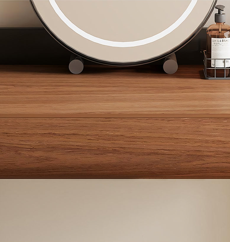 Grant Dressing Table With Big LED Mirror, Walnut & Black