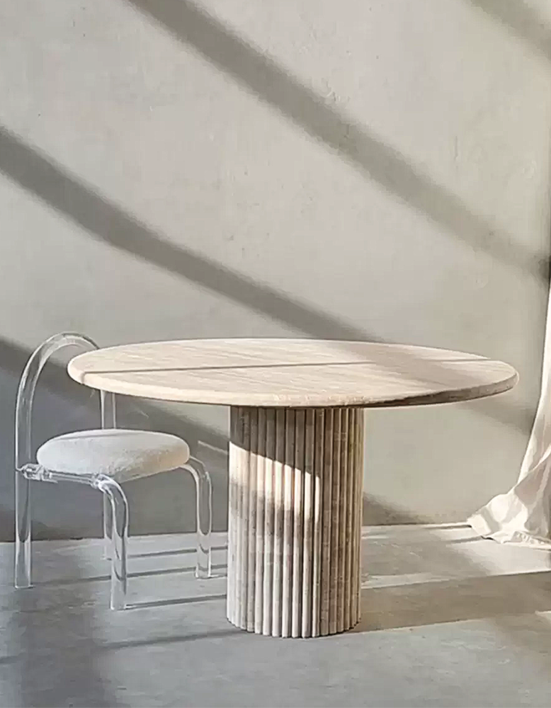 Callista Round Dining Table, All Marble