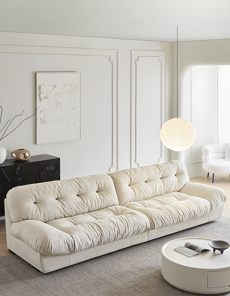 Italian Style Three Seater Sofa and Ottoman