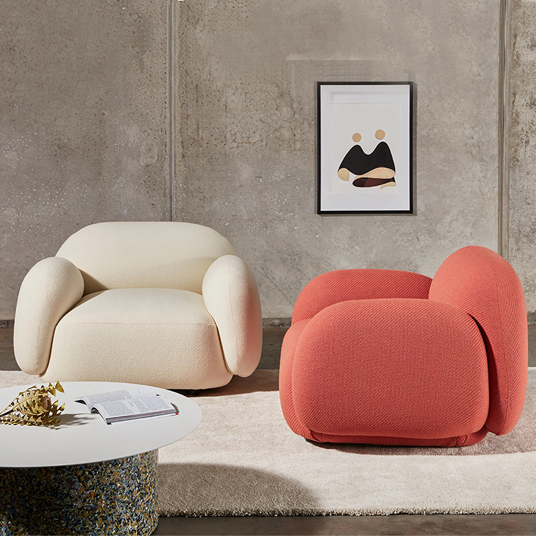 Gelsey Armchair, Single Sofa, Different Material Available