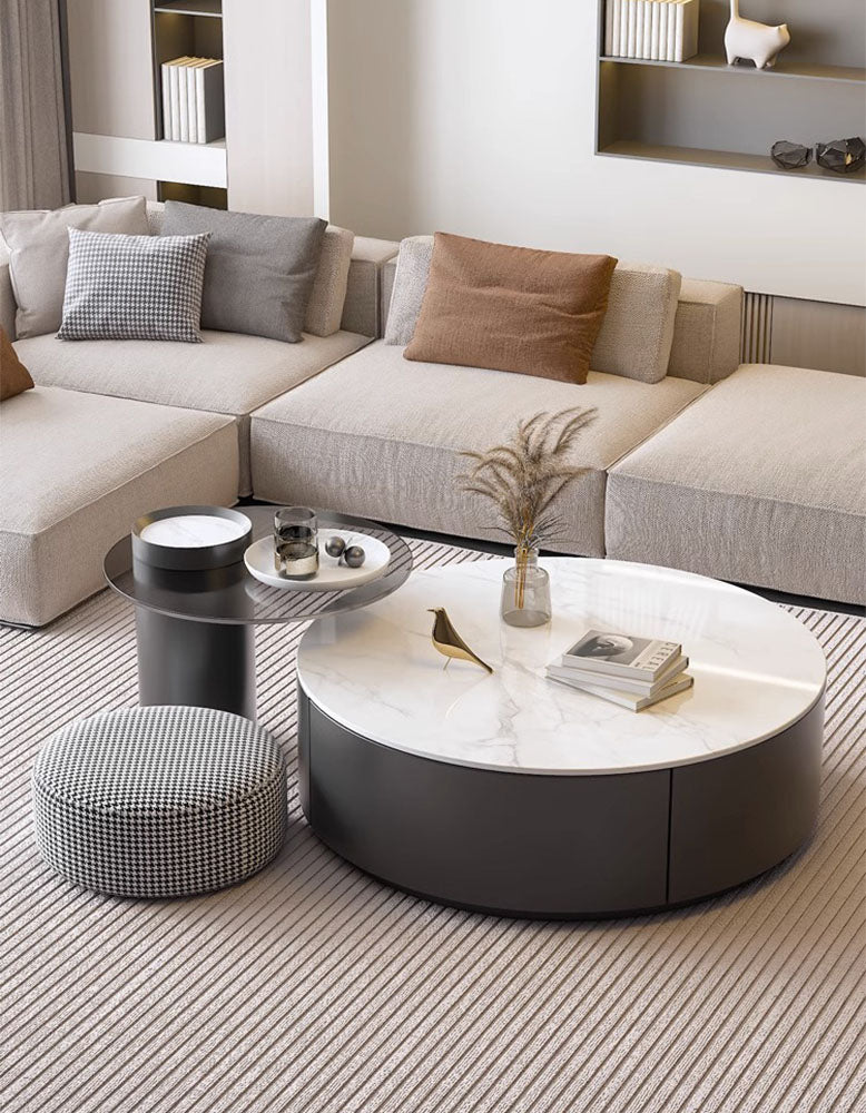 Mosaic Round Nesting Coffee Table Set With Seat Pad｜ DC Concept