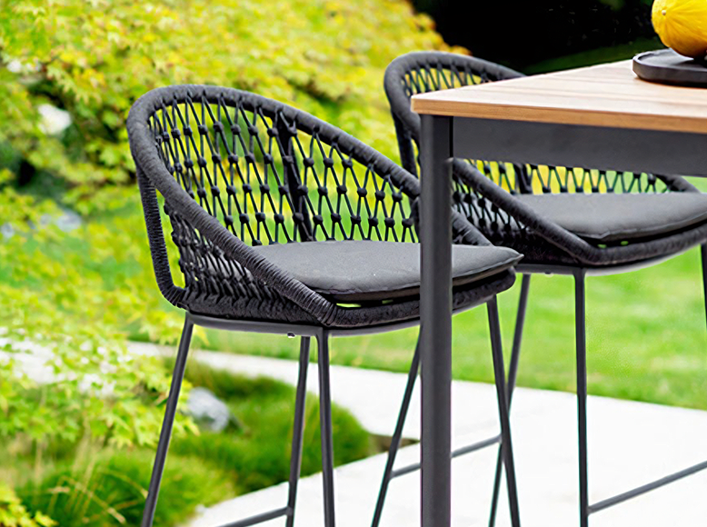 Dmitry Outdoor Garden Table and bar Stool Set