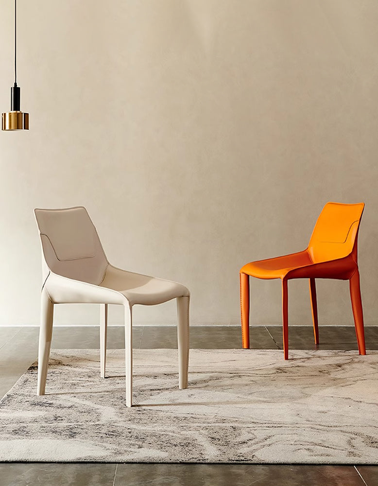Rinaldi Modern Dining Chair, Real Leather