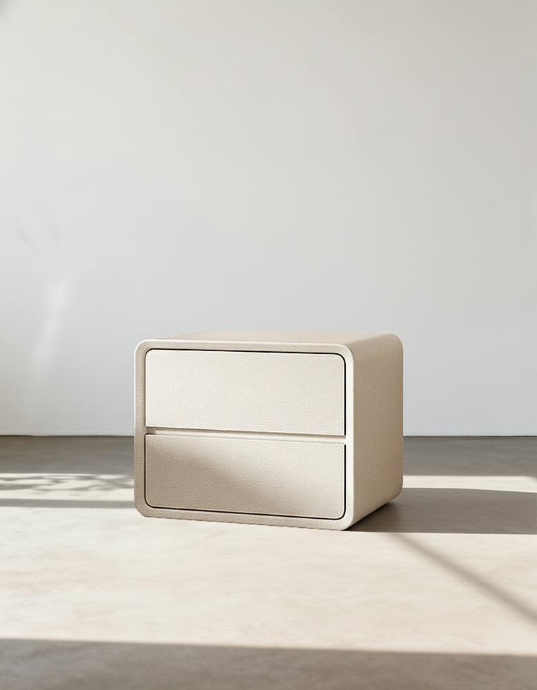 Calliope Modern Contemporary Bedside Table, White