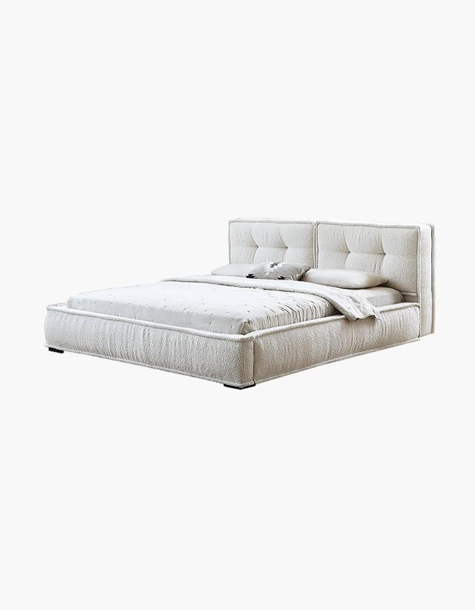 Yuki King Size Bed, Super King Size, No Storage, White