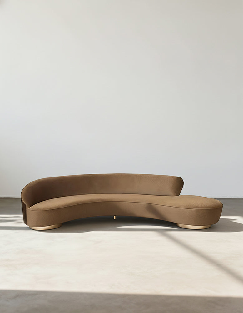 Graham Three Seater Curved Sofa, Velvet