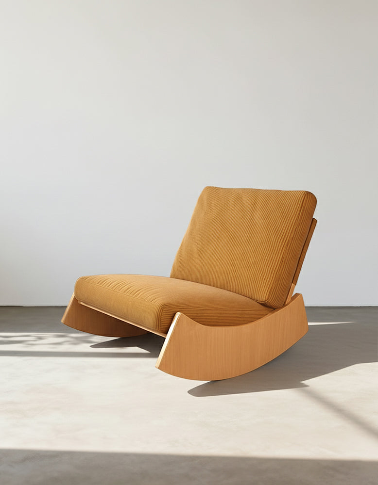Valdez Rocking Lounge Chair, Corduroy & Wood