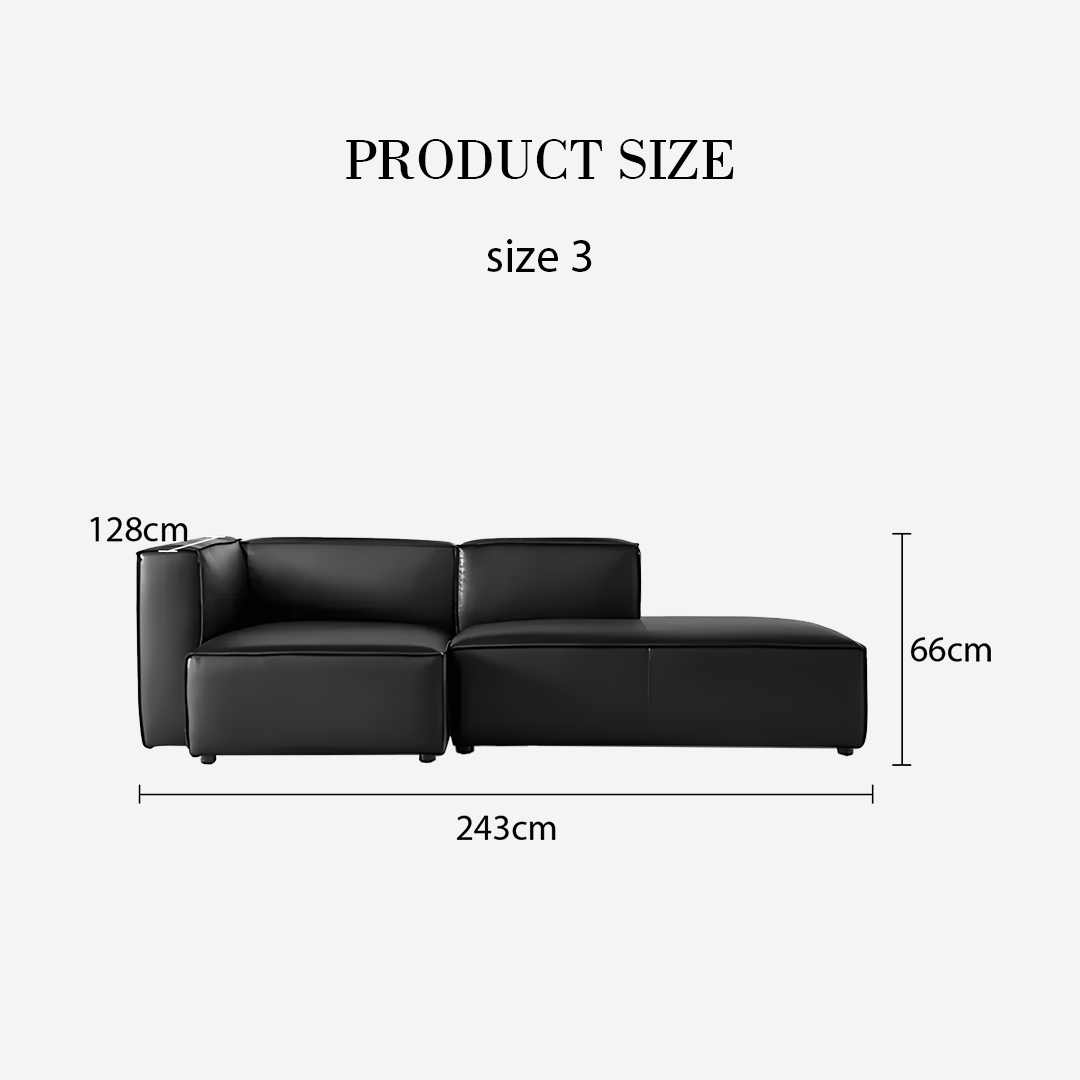 Hebe Three Seater / Four Seater Corner Sofa, Real Leather