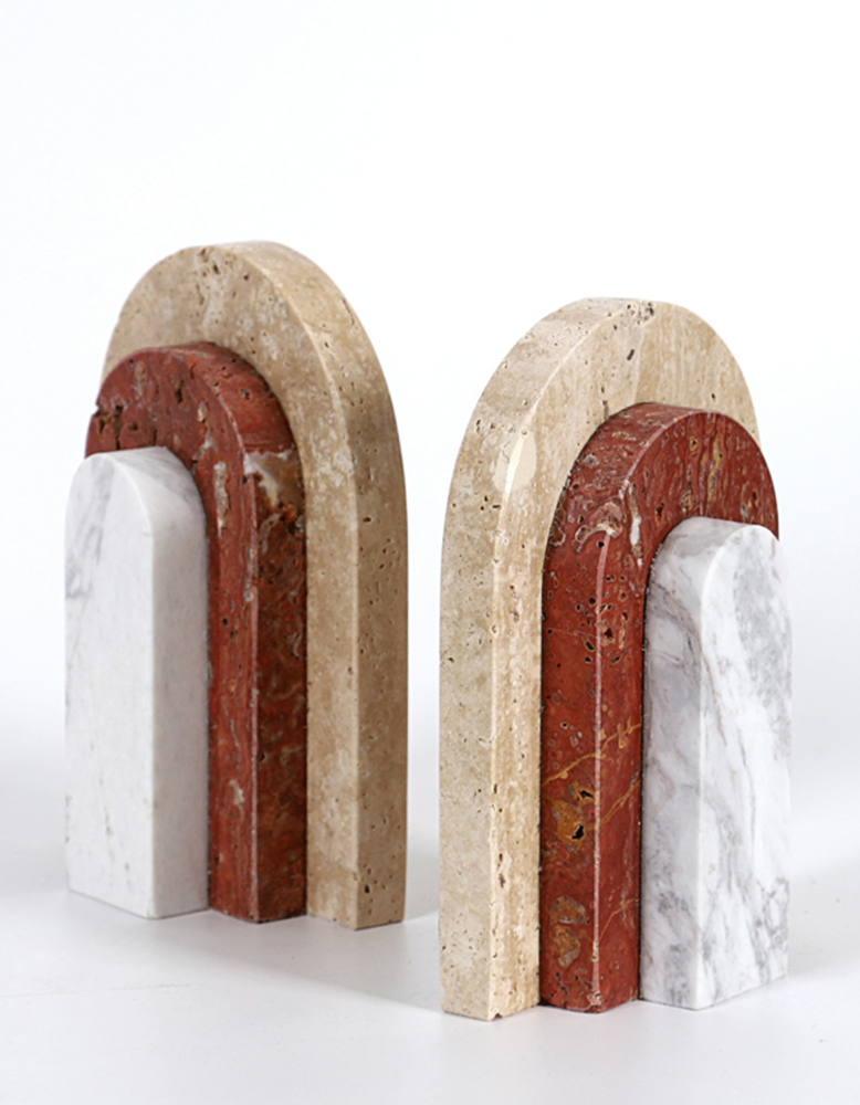 Alexis Stone Bookends, Marble