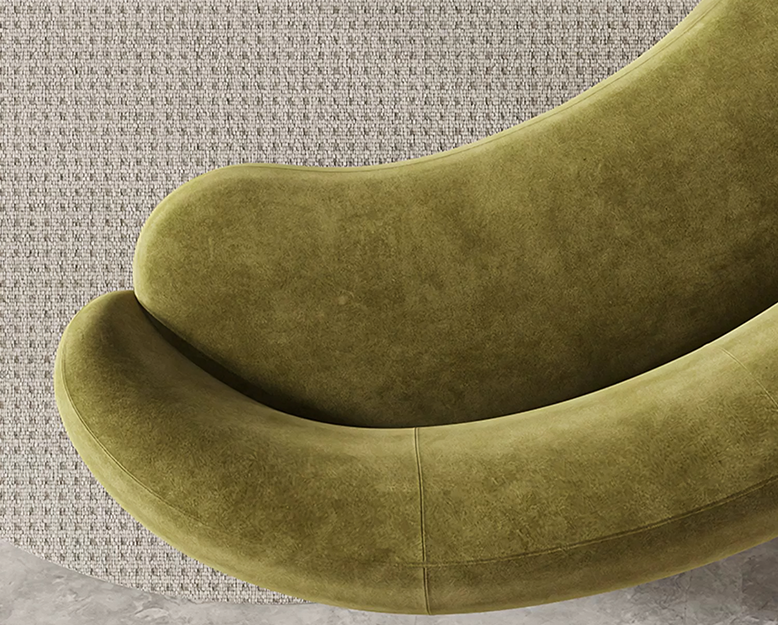 Marius Cashew Sofa, Three Seater Curved Sofa