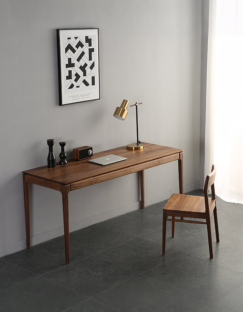 Boucher Office Desk With Storage, Solid Wood