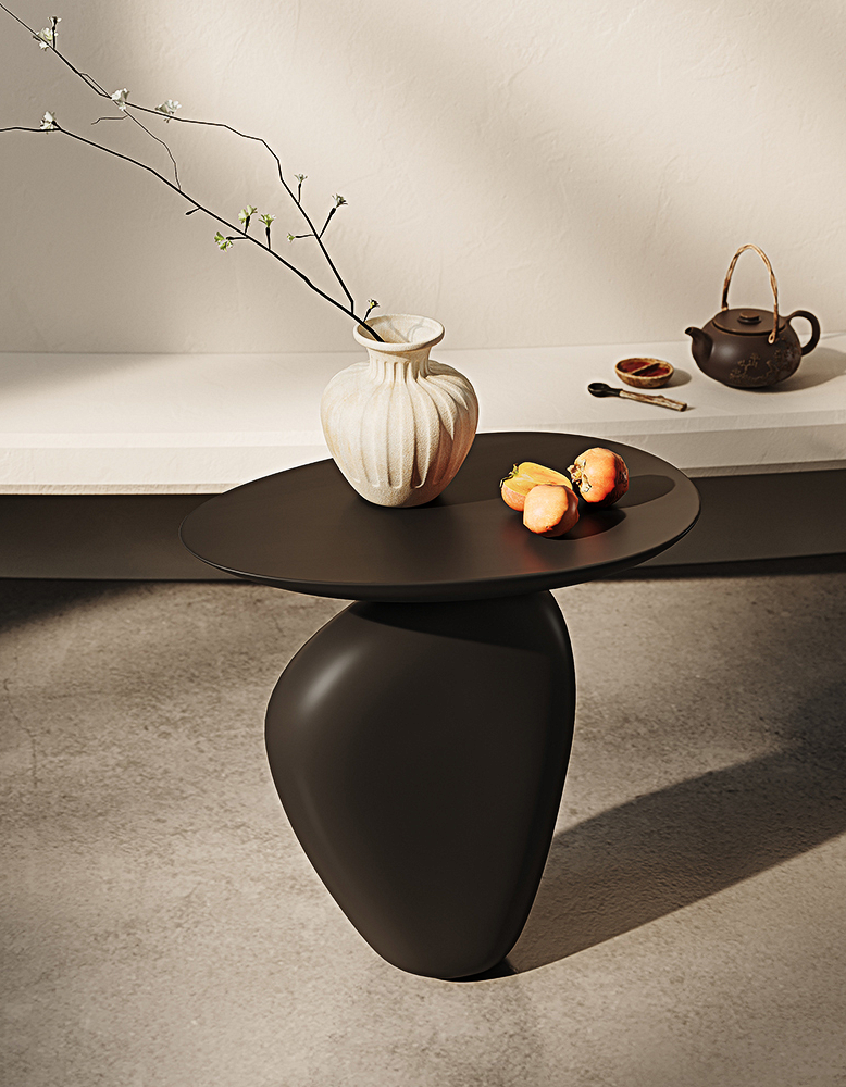 Stone Shape Side Table, Black