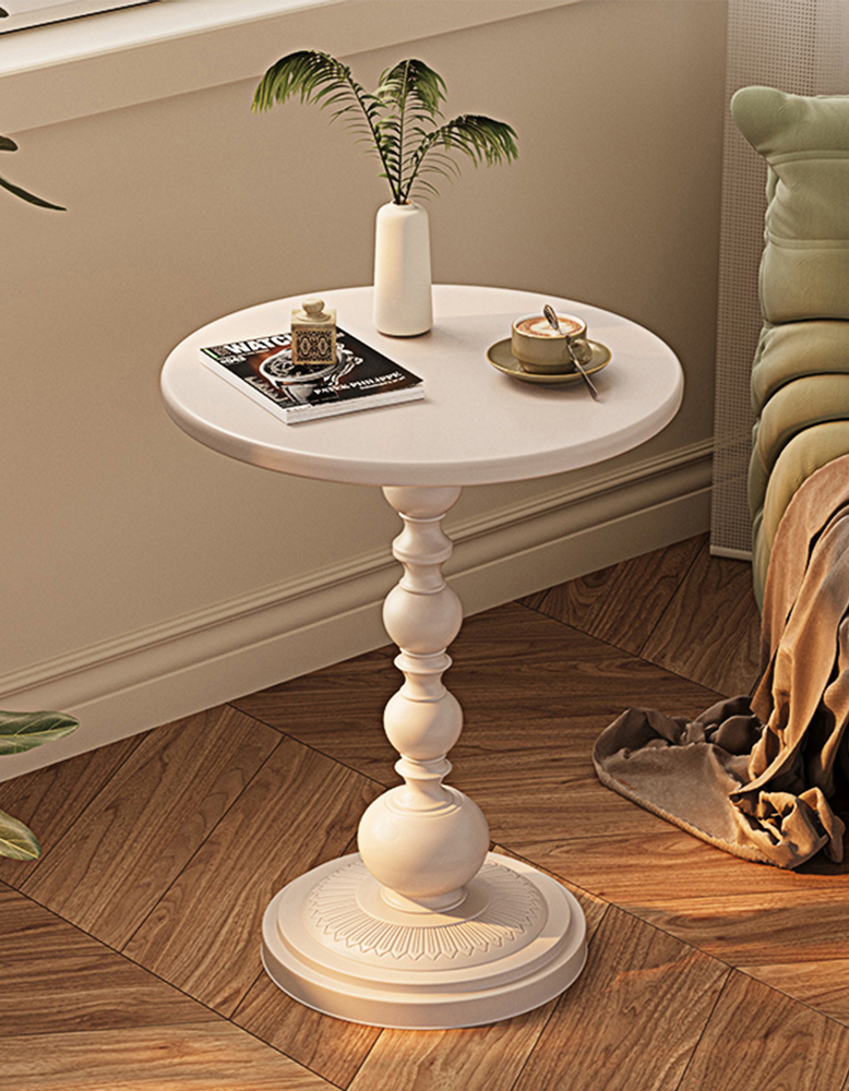 Percival Small Round Side Table, Black or White