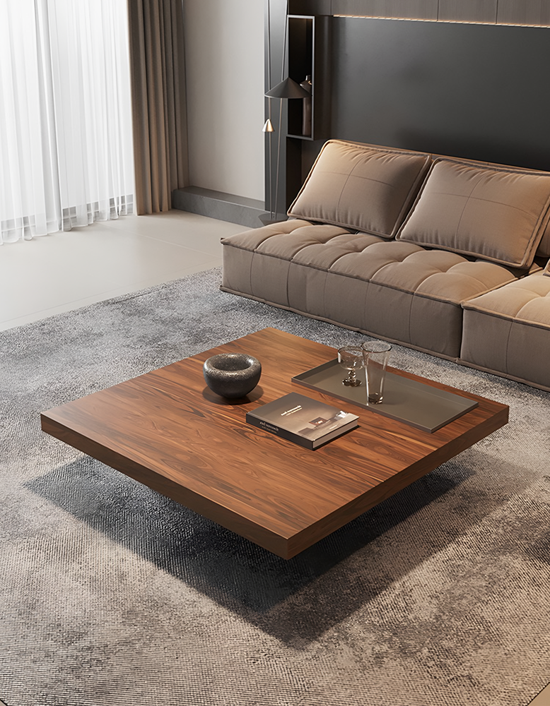 Alma Square Coffee Table, Solid Wood