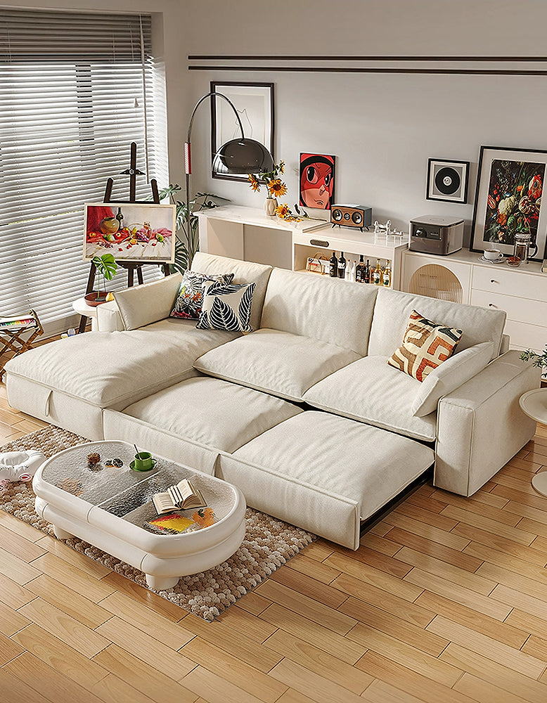 Acosta Corner Sofa Bed With Storage, Leathaire