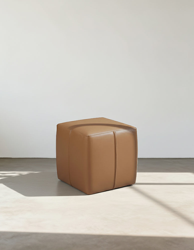 Rajiv Square Footstool, Real Leather
