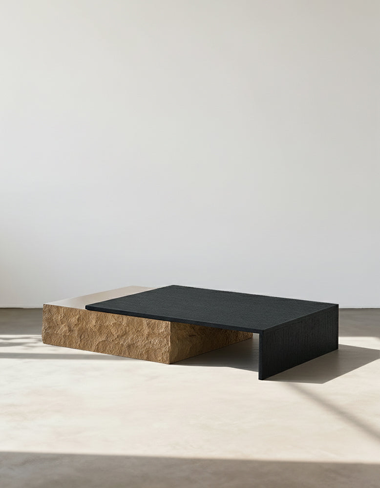 Fatima Extendable Pedestal Coffee Table, Glass & Wood