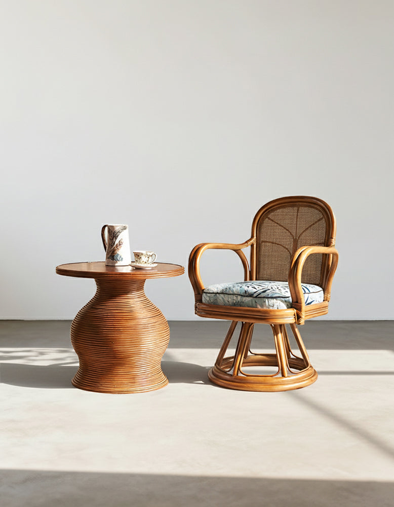 Gentry Swivel Rattan Lounge Chair