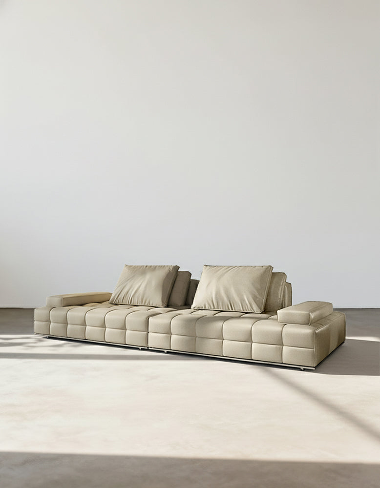Santos L Shape Sofa, Three Seater Sofa, Nappa Real Leather