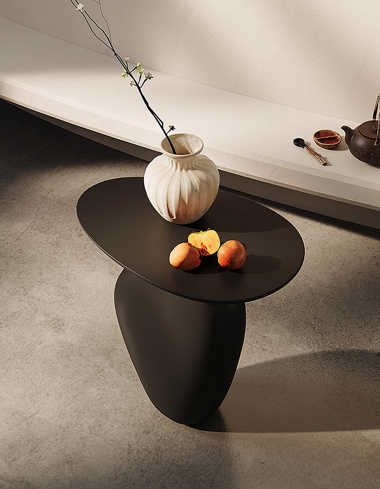 Stone Shape Side Table, Black