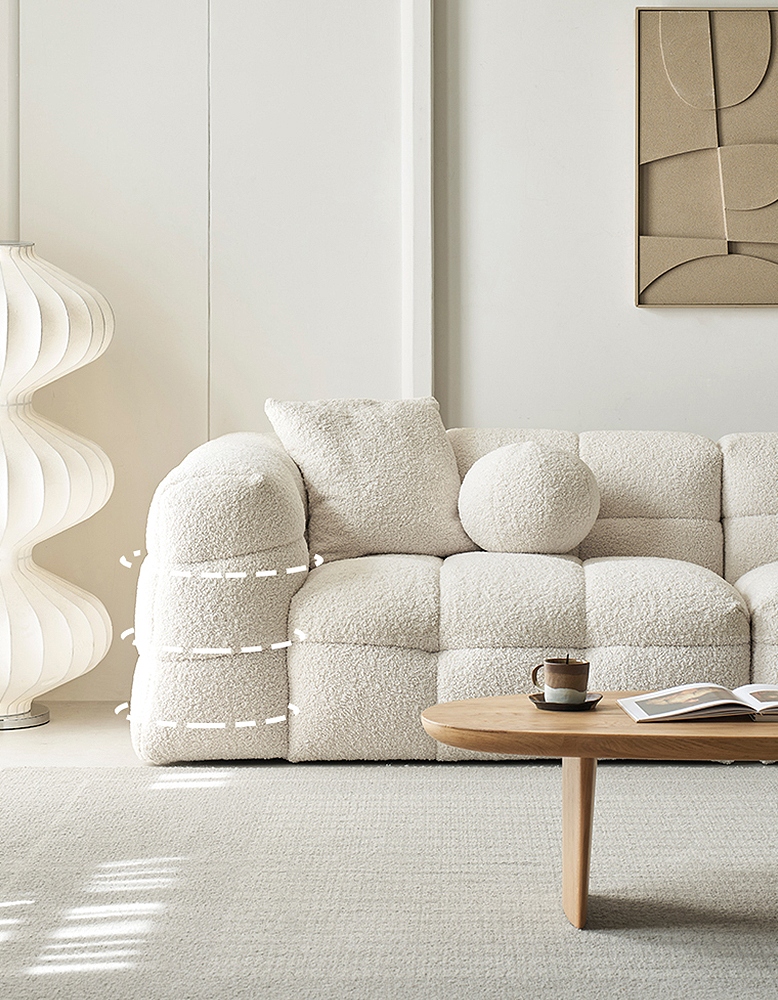 Ikaros Three Seater / Four Seater Cloud Sofa, Boucle