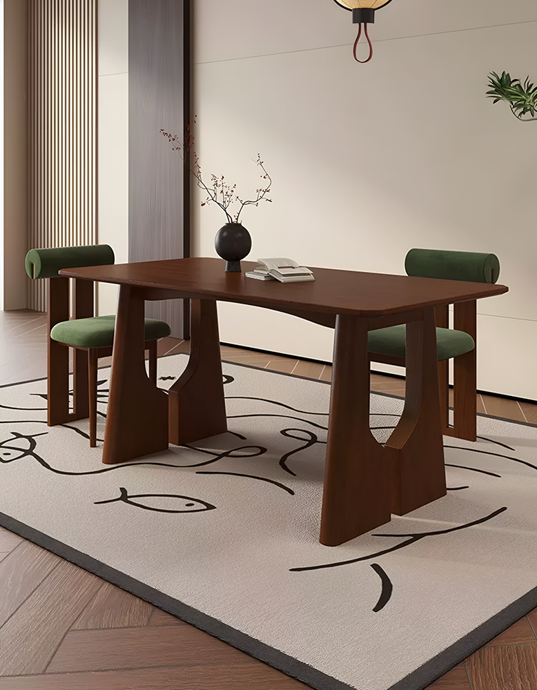 Allison Dining Table, Black, Solid Wood