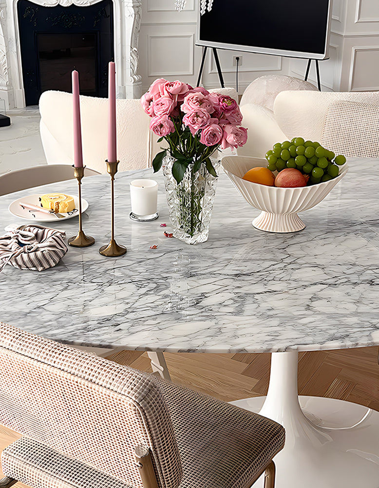 Masuda Oval Dining Table, Marble