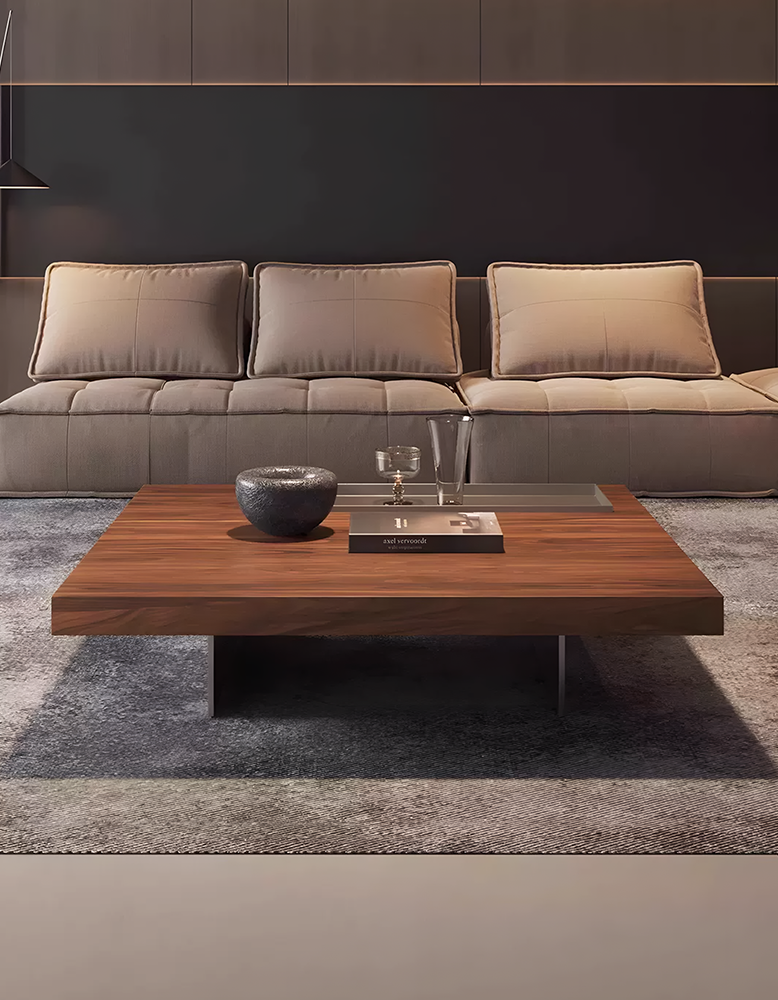 Alma Square Coffee Table, Solid Wood