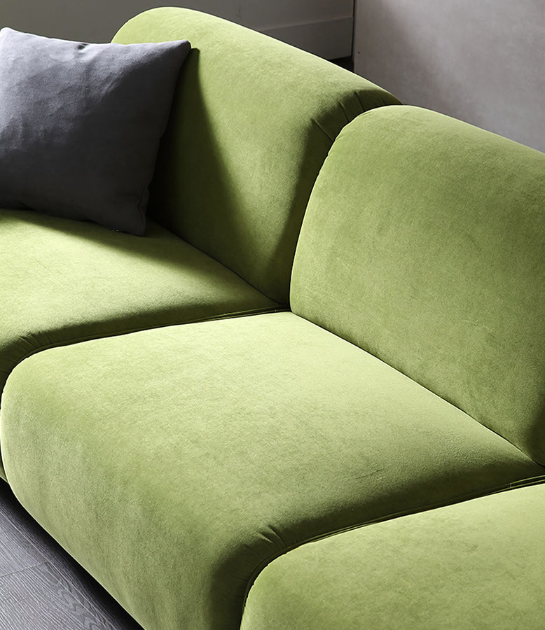 Mitchell Two Seater, Three Seater Sofa, Green Flannelette