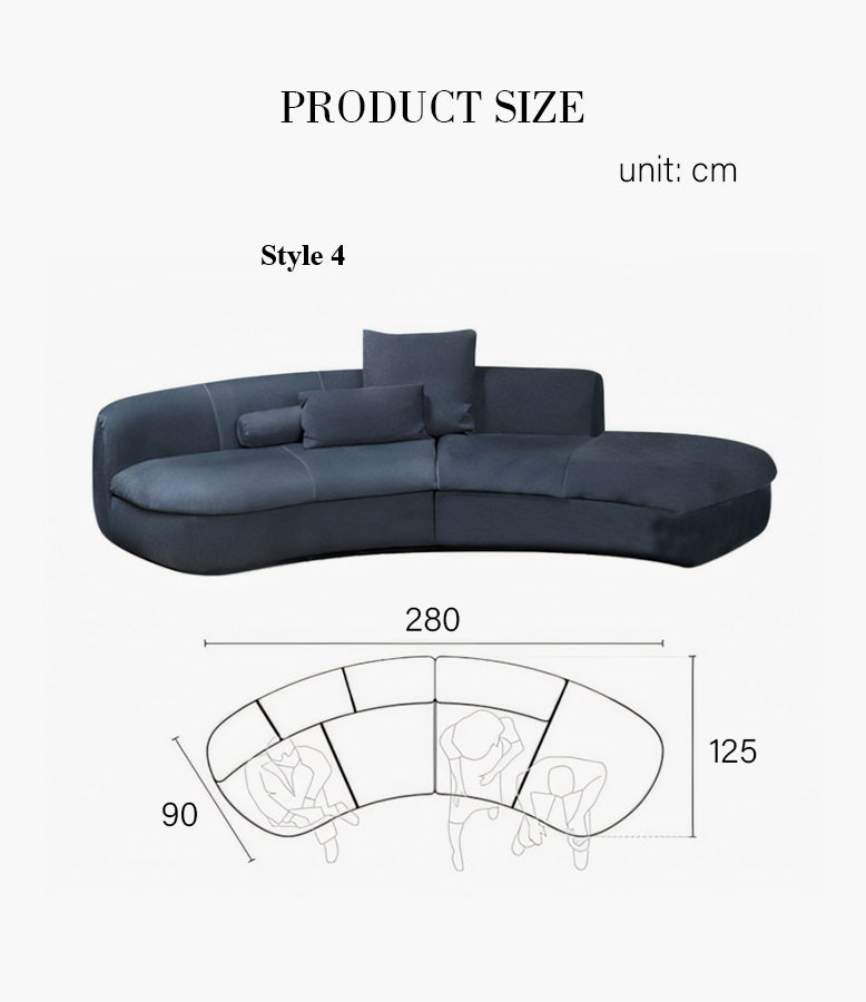 Nakamura Curved Sofa, C Shape Sofa