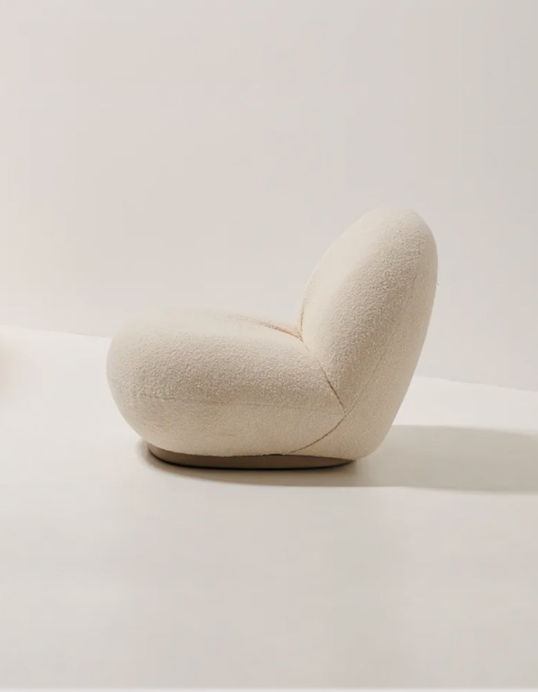 Classic Boucle Pacha Lounge Chair, Gold Base