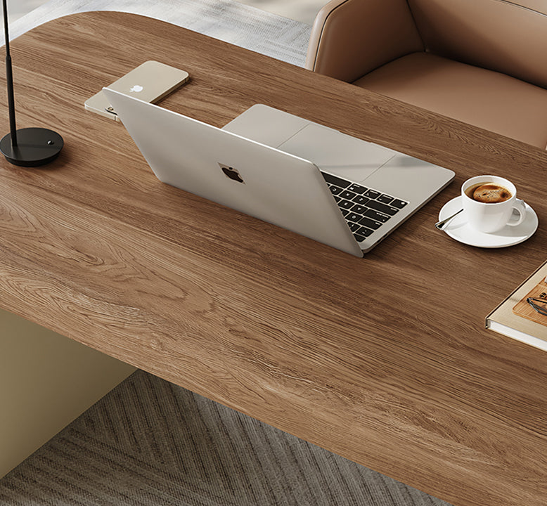 Baker Office Desk With Drawers, Solid Wood