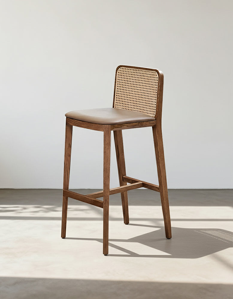 Ethan Rattan Barstool, Wood